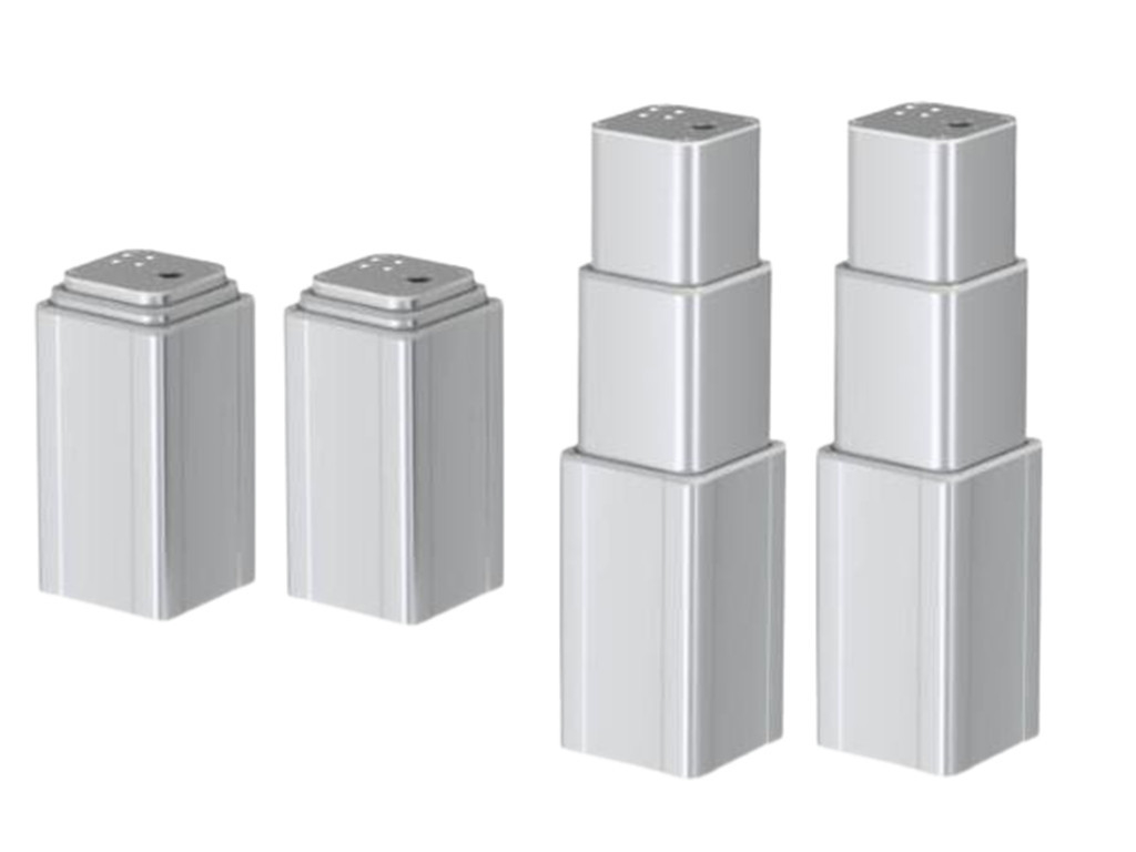 Telescoping Height Adjustment Columns 3-Stage 6000N 24VDC IPX6 Silver / Black